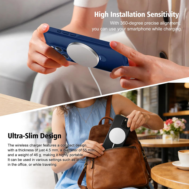 Magnetic Wireless Charger 2Pack 25W Qi2 for Magsafe Charger for iPhone 17/16/15/14/13/12Pro Max, Air pods 4-2Pro, Samsung Galaxy, Google Pixel, and More, Lightweight for Travel Home Office Desk(White) White