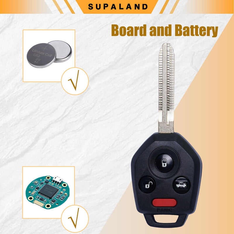 SUPALAND G-Chip Key Fob Fits for Subaru Forester Impreza Legacy Outback WRX STI XV Crosstrek 2012 2013 2014 2015 2016 2017 Remote Control Head Key Replacement CWTWB1U811 (Sets of 2)