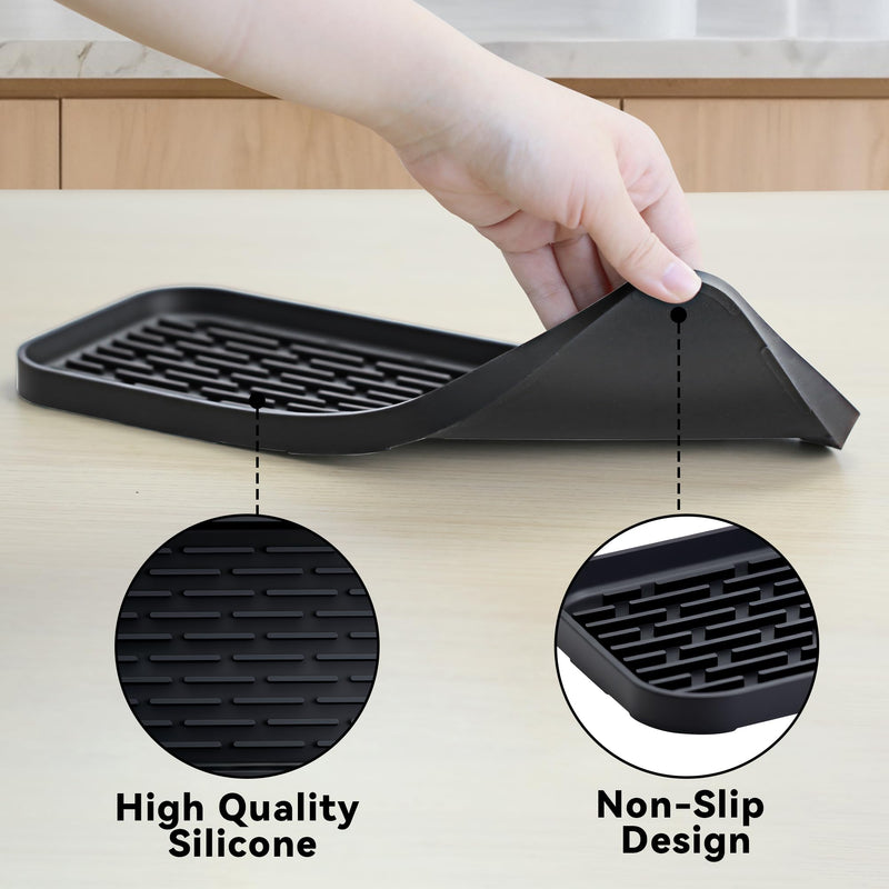 Drip Pan Compatible with Drink Dispenser, 4 Pack Silicone Tray Mat for DD&HAPP Glass Drink Dispenser