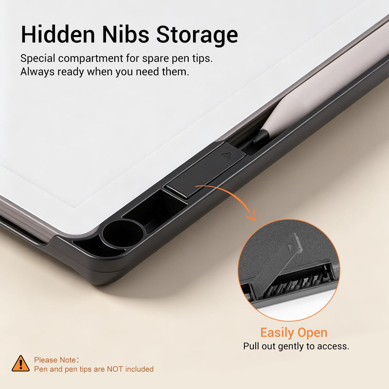 CoBak Case for Remarkable Paper Pure Tablet 10.3 inches 2026, Black | Hard Back Shell Protective, Auto Wake/ Sleep, Book Folio Cover with Built-in Pen Holder and Nibs Holder **Black For reMarkable Paper Pure 2026 Released