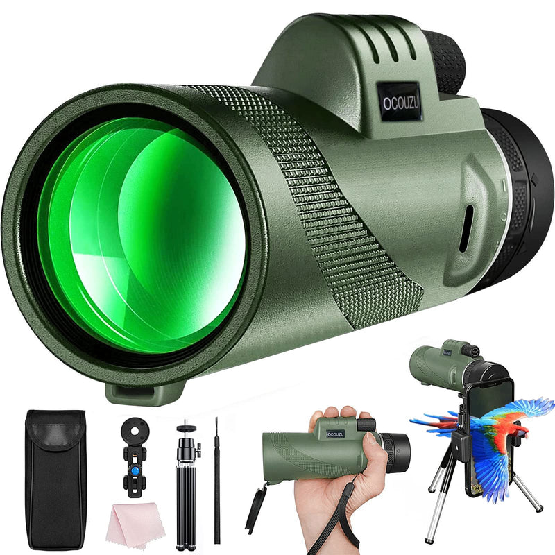 New 40x60 Monoculars for Adults High Powered with Smartphone Adapter & Tripod,High Magnification Scope Monocular for Long Range Bird Watching/Hunting/Race Cars/Hiking