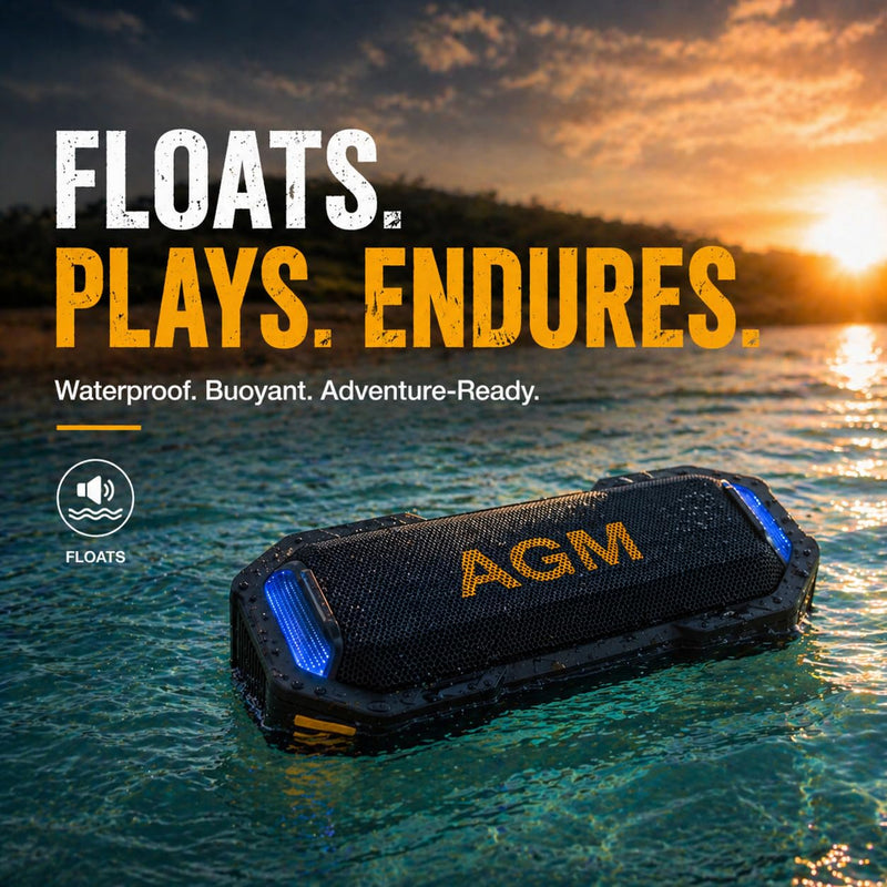 AGM MagROCK Magnetic Bluetooth Speaker, IP67 Waterproof & Floatable, Strong Magnet Mount for Fridge & Toolbox, Drop-Proof Rugged Portable with RGB Lights, TWS Stereo, for Shower, Garage, Outdoor
