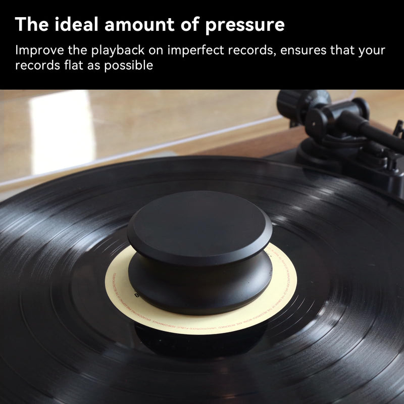 ANGELS HORN 303g Vinyl Record Weight Stabilizer for LP Turntables | Aluminum Clamp, Protective Rubber Pad, Reduce Vibration & Improve Sound Quality, Universal Compatibility for Vinyl Lovers