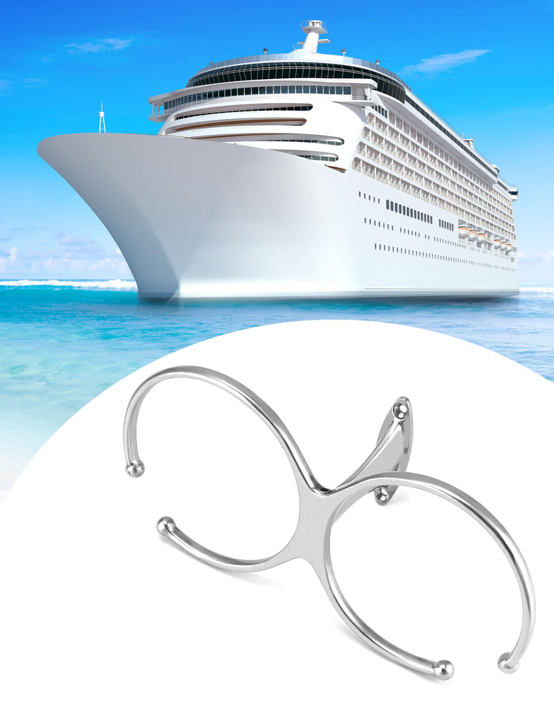 QWORK Boat Ring Cup Holder, Marine 316 Stainless Steel Double Ring Cup Drink Holder, Beverage Bottle Storage Rack, Fit Most Cups with a 3.5" Dia, for Marine Yachts Boats RV 3.5 inches
