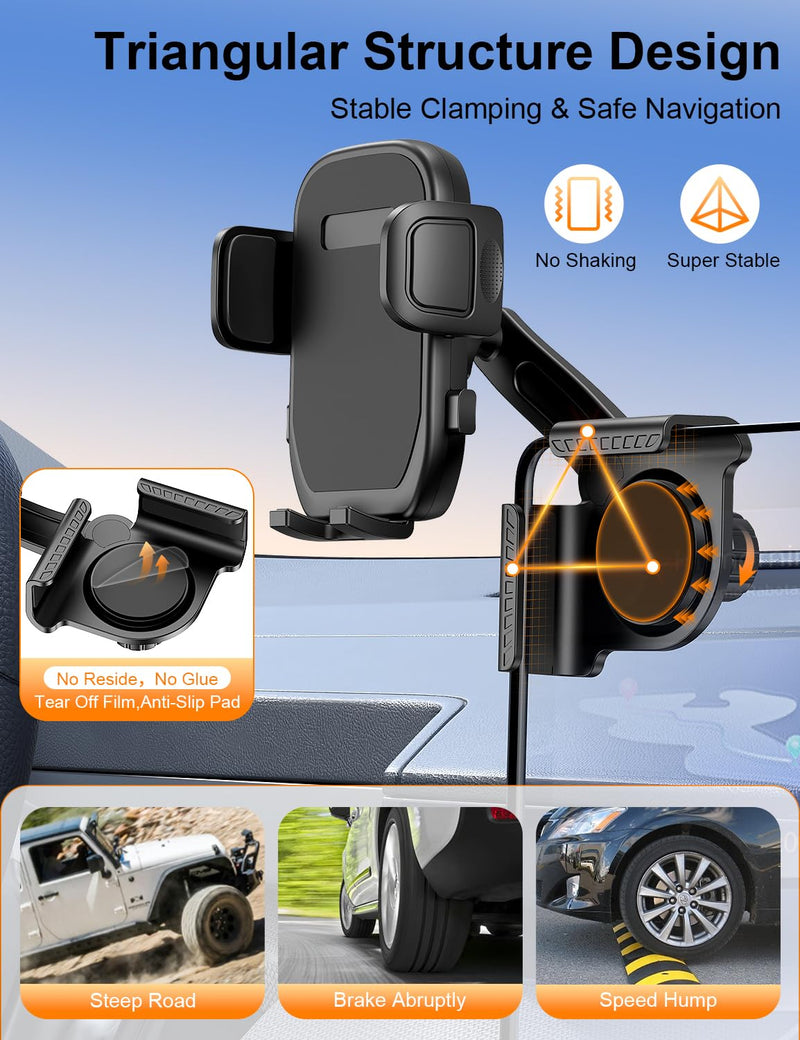 Tesla Phone Mount, 360° Adjustable Universal Tesla Model Y Accessories, Phone Holders for Your car for Tesla Model 3/Y/S/X/Cybertruck Screen, Non-Adhesive for Car Phone Holder Fits All Phone