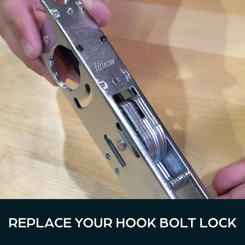 Summit DOORWARE Mortise Hook Bolt Lock | Adams Rite Style Door Lock Replacement Parts for MS1850S-X5X Series Locks | Mortise Lock for Maximum Security | 31/32" Backset - Aluminum Finish 1-1/8"