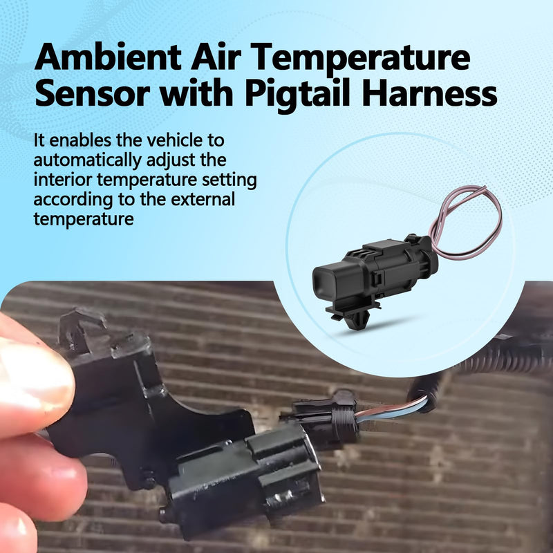 27722-3VA0A Ambient Air Temperature Sensor with Pigtail Harness Compatible with Nissan Altima GT-R Maxima Pathfinder Rogue 350Z Quest Kicks Murano, Infiniti QX50 Q50 QX60 M35 M45 FX35 FX45