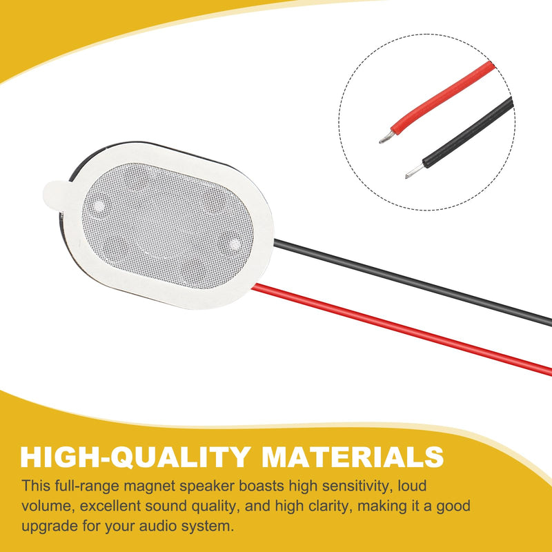 10pcs Internal Magnet Speaker (0.6x0.8 Inch / 14x20 Mm) - 1W 8 Ohm Oval Micro Magnet Loudspeaker with 60mm Terminal Wire for DVD EVD Mobile Portable Advertising Machine, Black 0.6x0.8 Inch + 60mm Terminal 10