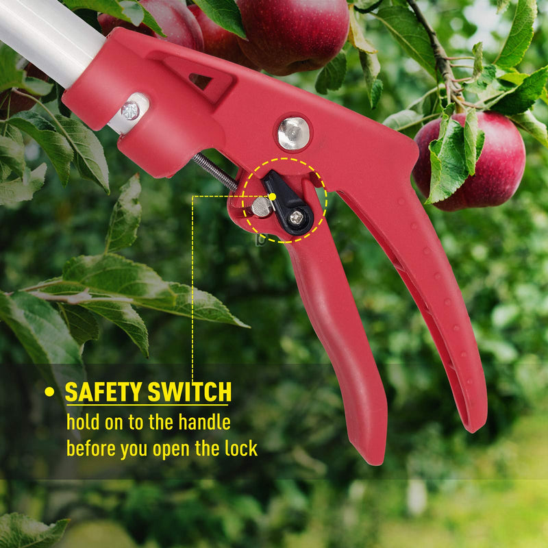 Altdorff Cut and Hold Pruner Set, Lightweight 32-Inch Long Reach Pruner One-Handed Operation, Hold Long Reach Cut Rotating, 8.3" Hand Pruner for Branch Pruning, Fruit Picking, Prickly Plants & Roses Modern