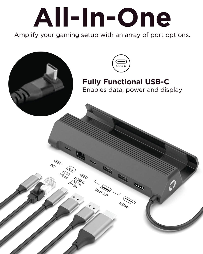 Legion Go USB-C Hub Dock for Legion Go – 6-in-1 Dock, Port Expansion, Charging, Video, Ethernet Support | USB-C docking station with power delivery and port expansion for gaming, charging and connectivity Legion Go Hub (Dock) - US/CA