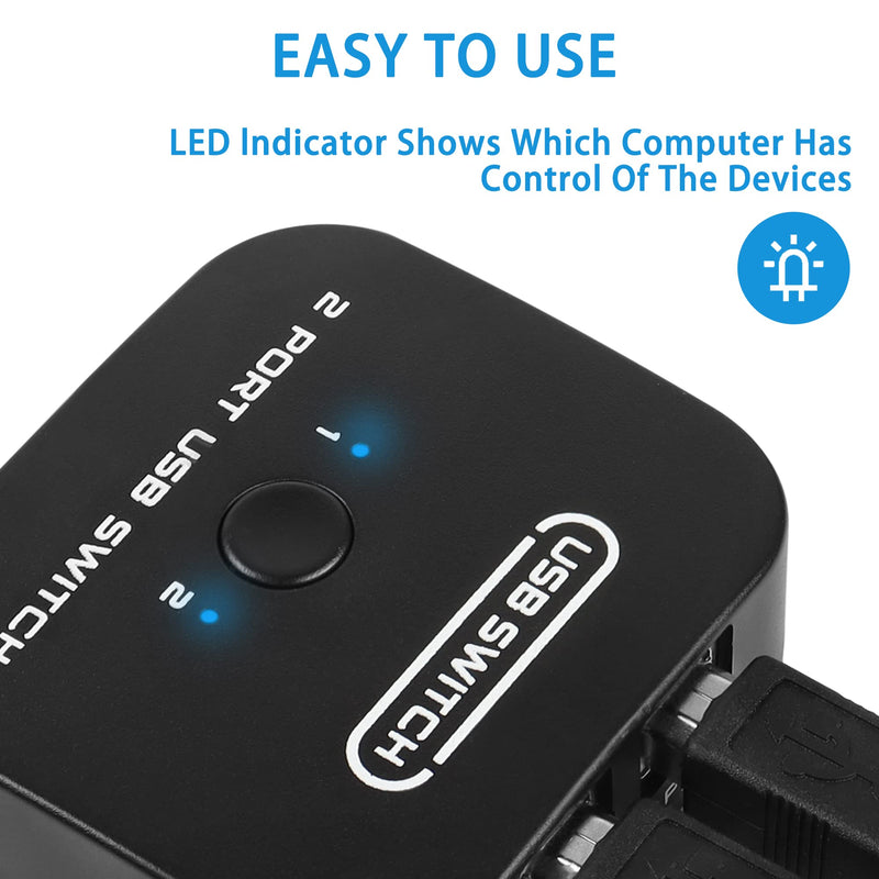RIIEYOCA USB Printer Sharing KVM Switch, Automatic Switching Without Drivers. Share Keyboard Mouse Scanner with Desktop Controller and 2 USB Printer Cables (1.5 M)