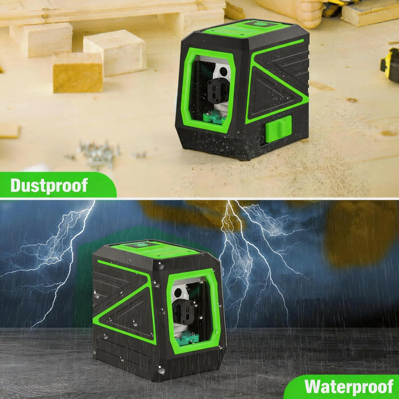 Laser Level with Tripod, 100 feet Green Cross Line Self Rotary Leveling Laser Level, Vertical and Horizontal Line, Rotatable 360 Degree, Manual Self leveling and Pulse Mode, IP54 Waterproof & Battery1