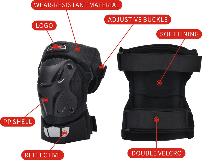 CRAZY AL'S® CAK Motorcycle Motocross Racing Knee Guards Pads Braces Protective Gear Black