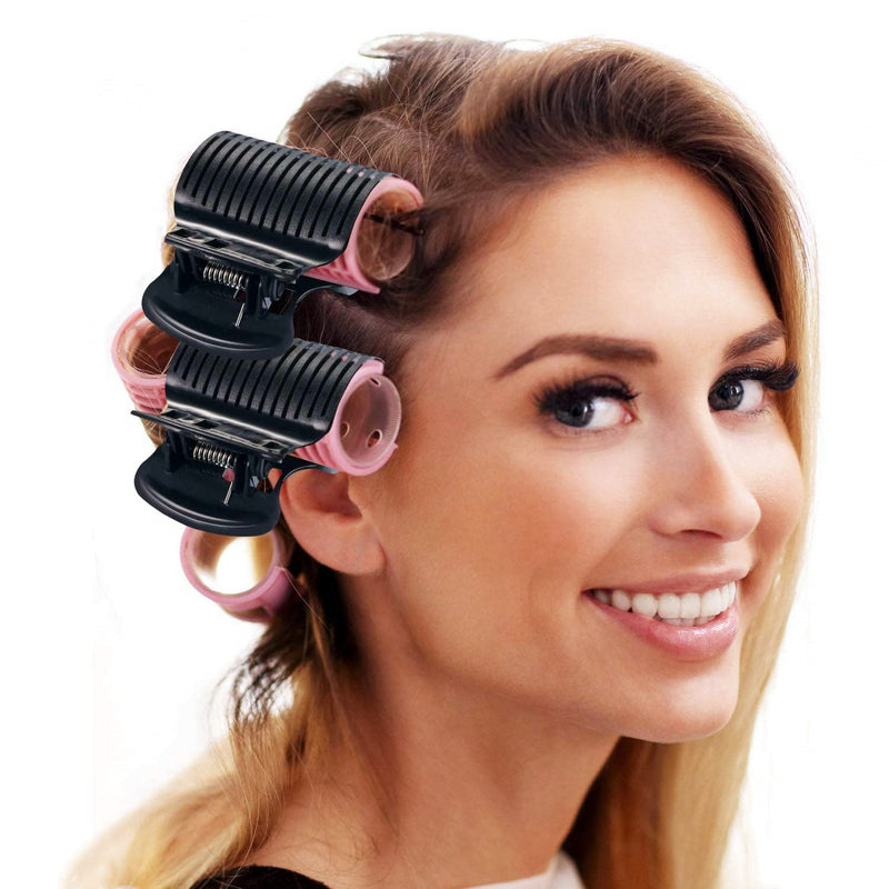 LATRAT Hot Roller Clips, 12 Pieces, Plastic, Hair Curler Clips, Replacement for Women and Girls, Heat Resistant, Fits Most Curlers, Black