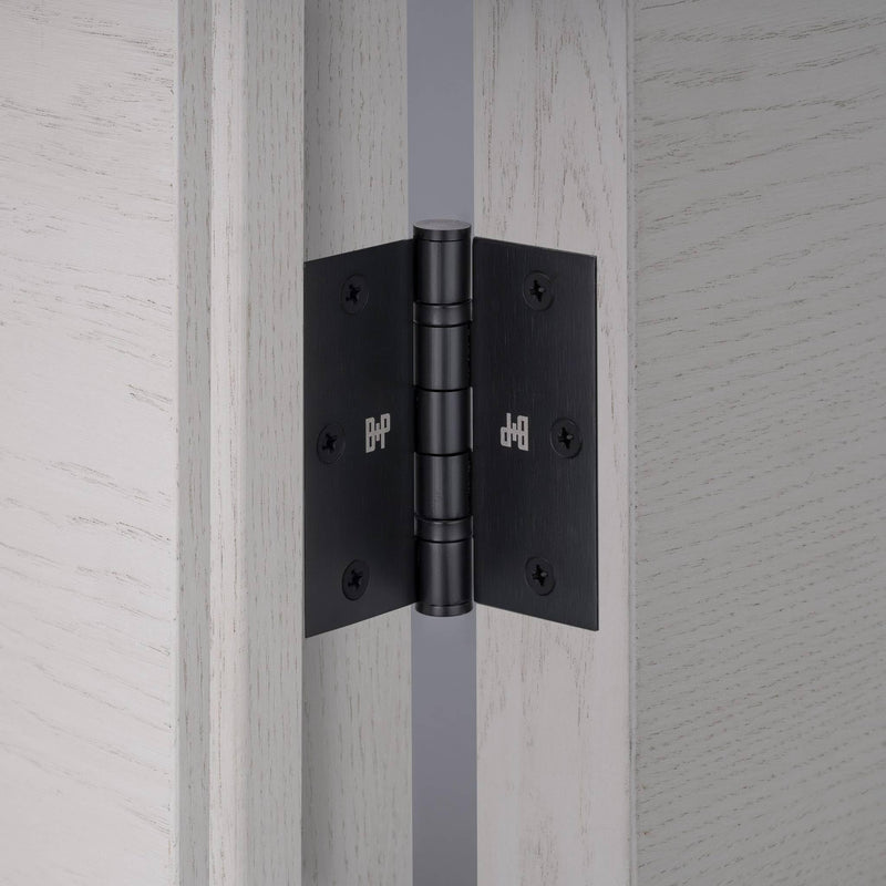 Buster and Punch Door Hinge Set of 2 3.5 x 3.5 Inch in Brass Solid Metal