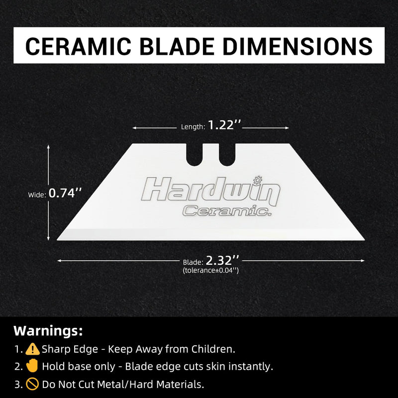 Premium Zirconia Ceramic Utility Knife Blades - 20Pack with Free Metal Holder, Rustproof for Craft & Precision Box Cutting 20