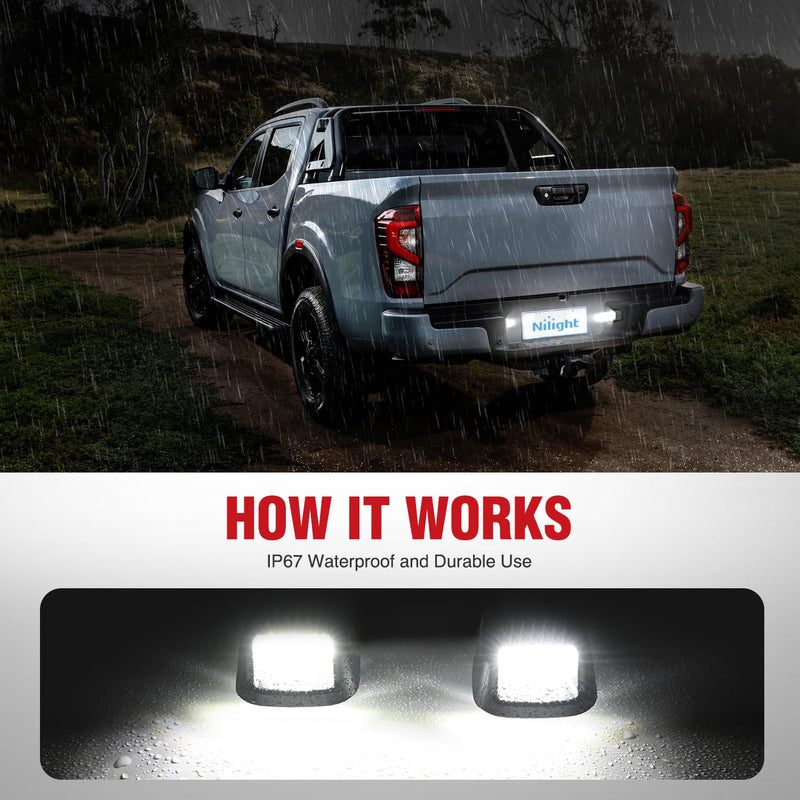 Nilight License Plate Light Compatible with 2007 2008 2009 2010 2011 2012 2013 2014 2015 2016 2017 2018 2019 2020 2021 Nissan Frontier Navara D40 2007-2015 Titan Armada Xterra Black Housing Black 2007-2021 Frontier/2007-2015 Titan&Xterra