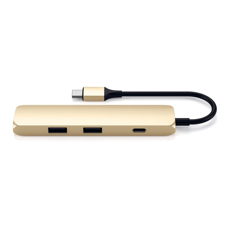 Satechi 4 in 1 USB C Hub Multiport Adapter (Gold - Slim Classic)