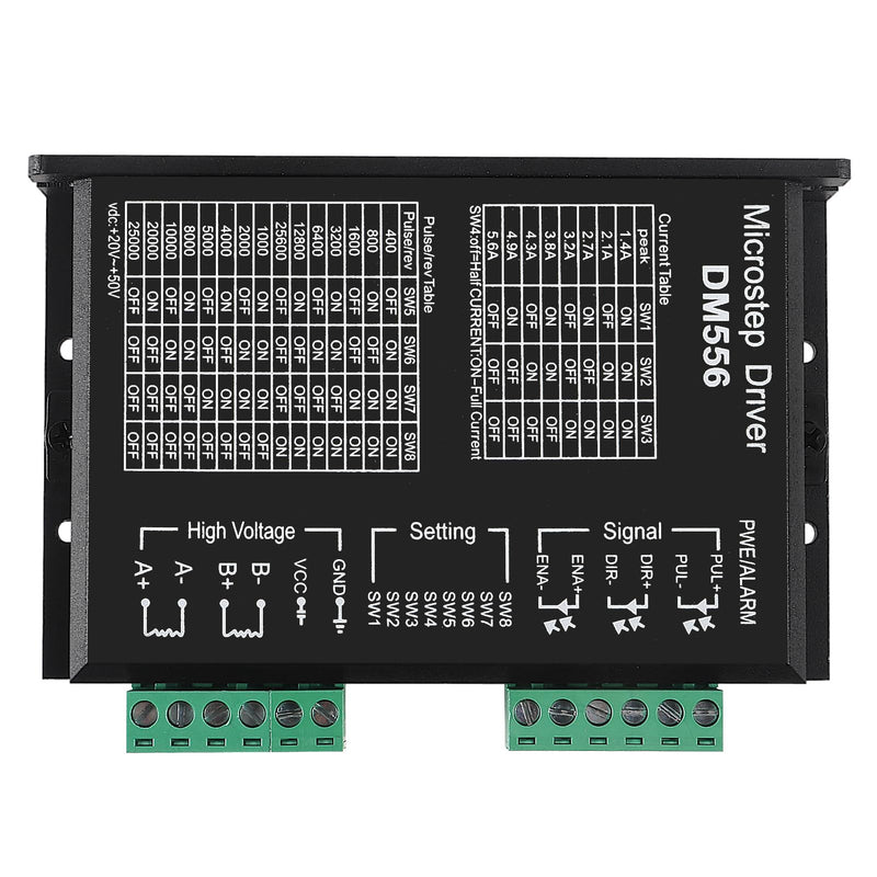 ACEIRMC DM556 CNC Digital Stepper Driver - 2-Phase Stepper Motor Controller, 20-50V DC Max 5.6A, 128 Subdivision for Nema 23, 24 and Nema 34 Motors (4pcs)