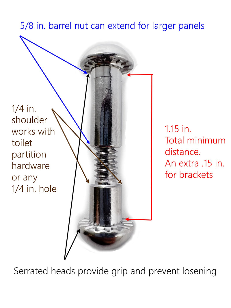 Harris Hardware Chrome-Plated Torx Security Fastener Pack for 1-Inch Panels, Includes Bits