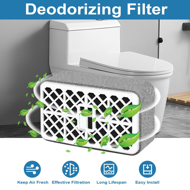 3 Pack Deodorizer Filter Cartridge Compatible with TOTO THU6474-01 THU6474#01 THU6072 S550E C5 C2 SW3074 SW3054T40 SW3056T40, Bathroom Toilet Deodorizing Carbon Filter 3