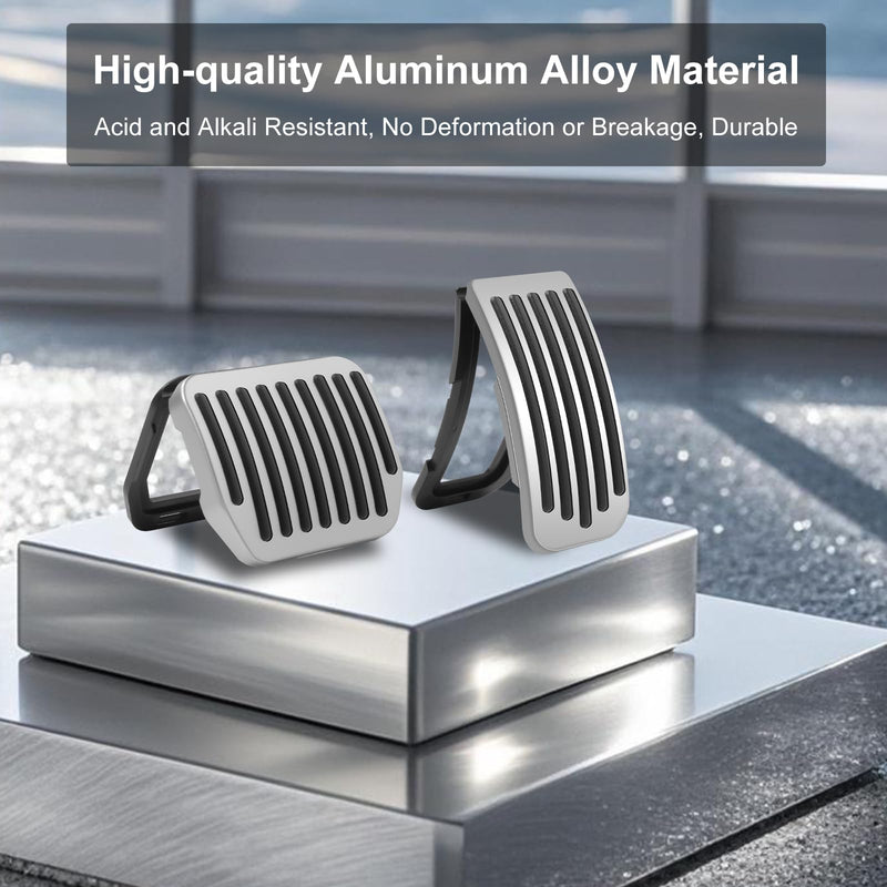 Performance ABS Pedal Pad Accessories Brake for Tesla Model y Juniper Accessories Model 3 Highland Accessories 2017-2026 Non-Slip Protector Accessories Foot Pedal Pad Replacement （Silver） New Pedal Pad Silver