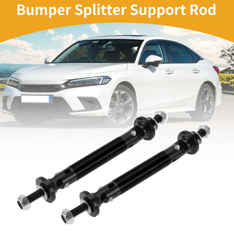 2pcs 45mm/1.77in Car Splitter Support Rods Adjustable Front Rear Bumper Lip Splitter Strut Rod Tie Support Bars Aluminum Alloy Black