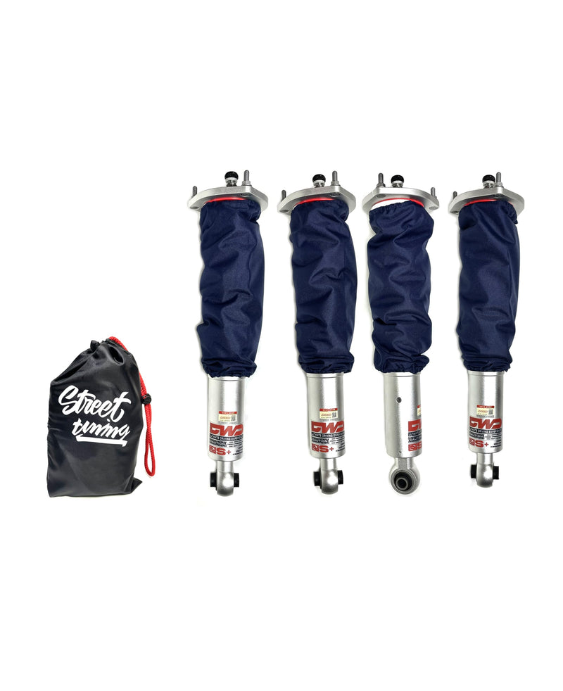 Dust covers for coilovers, shock absorbers, water-repellent 4 pcs, dark blue, TGJSDB03