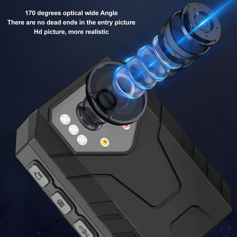 Luqeeg 4K Worn Camera, Design, Night, Motion Detection, Wearable Video Recorder with Back Clip for Law Enforcement