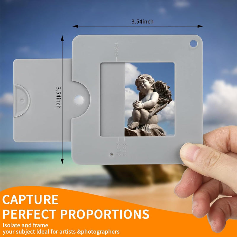 Artist View Finder with Sliding Mechanism, Value Finder with Color Isolation, View Catcher Tool for Painting, Drawing, Photography, and Any Other Place Where, Composition is Required