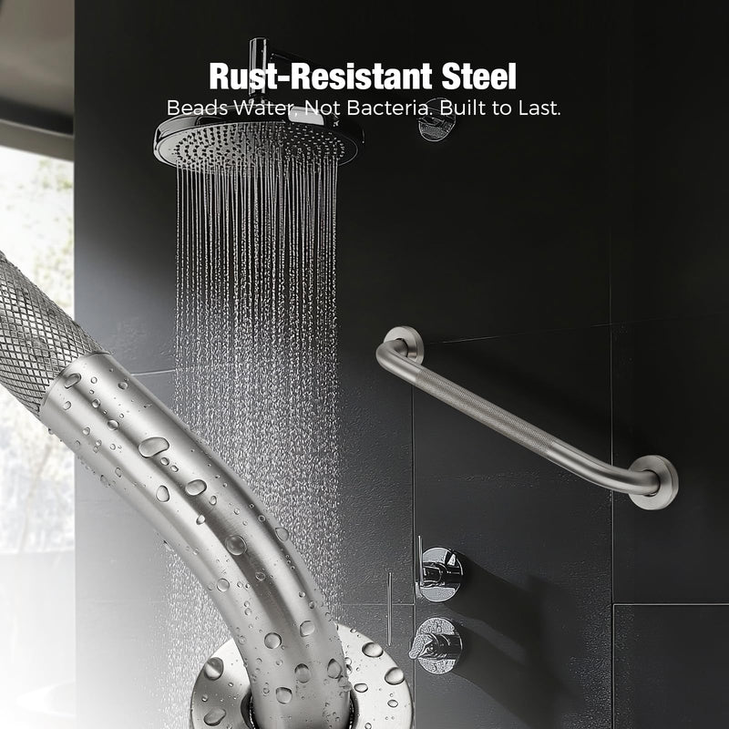 Grab Bars for Shower 2 Pack 18-Inch, Stainless Steel Anti-Slip Safety Shower Handle for Elderly Bathroom Wall Support Handicap Handicap Grab Bars for Seniors, Brushed Nickel 18 Inches