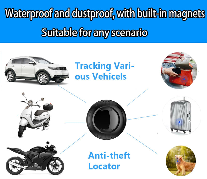 GPS Tracker for Vehicles,Tracker Device for Vehicles,Car GPS Tracker | Car Tracker Device Hidden for Vehicles | Magnetic | Android and iOS Compatible | No SIM Card | Waterproof