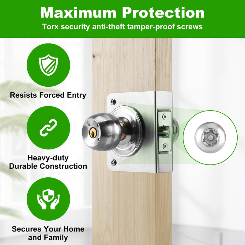 2 PackMP10852 Stainless Steel Lock and Door Reinforcement Plate for 1-3/8 inch Thick Doors, and Includes an Extra-Long Door Strike Plate Kit. Silver 2