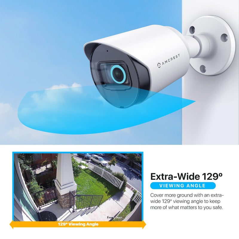 Amcrest Full HD 1080P Bullet Outdoor Security Camera (Quadbrid 4-in1 HD-CVI/TVI/AHD/Analog), 2-Megapixel, 98ft Night Vision, 2.8mm Lens 129° Viewing Angle, White (AMC1080BC28-W) 1080P HD-CVI Tribrid