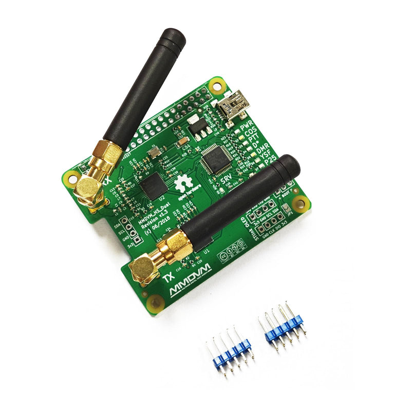 AURSINC MMDVM Duplex Hotspot Module Dual Hat V1.5.2 Support P25 DMR YSF NXDN DMR Slot 1 + Slot 2 for Raspberry Pi, Pi Zero with USB Port (Without OLED) Without OLED