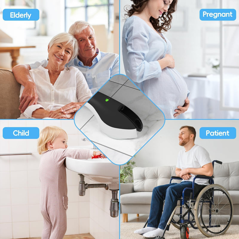 SPECILITE 17 Inch Shower Handle, Grab Bars for Bathtubs and Showers, Disabled and Elderly Strong Suction Cup, Seniors Handicap Safety Handrail for Bathroom Toilet Tiles Glass - Black 1 Pack