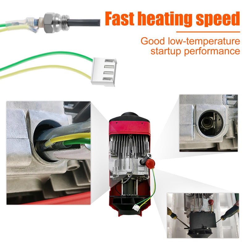 5PCS Air Diesel Heater Plug Service Kit,Glow Plug Repair Kit,12V 2KW 5KW 8KW Ceramic Glow Plug Air Diesel Parking Heater Part with Removal Fitting Tool for Parking Heaters
