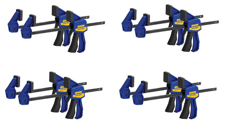 Irwin Quick Grip 530062 4-1/2" Quick-Grip One-Handed Micro Bar Clamp 4 Count