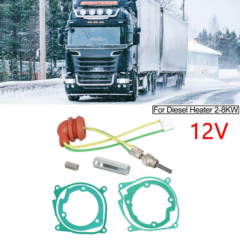 7Pcs/set 2KW-8KW Heater Plug Service Kit Car Air Diesel Gasket Ceramic Glow Plug Kit For Diesel Heater Eberspacher Espar Airtronic Heater D2 D4 D4S 252069011300 and Other Aerial Parking heaters