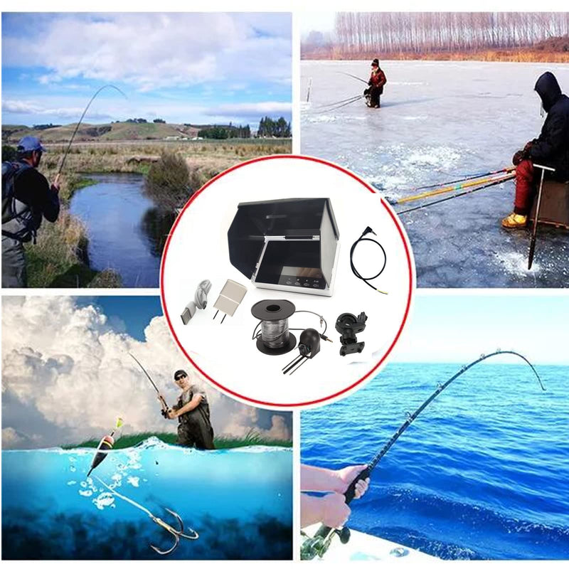 5" Underwater Fishing Camera,Portable LCD Monitor HD Fish Finder, IP67 Waterproof Camera 800 * 480 with Sun Visor,2000cd Brightness Depth Camera with 30m/98.4ft Cable Fit Ideal Gift