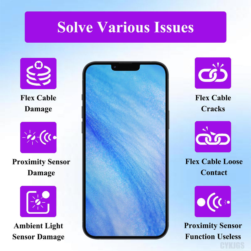 for iPhone 14 Pro Max Earpiece Ear Speaker Flex Cable Replacement for iPhone 14promax Proximity Sensor Flex Cable with Full Repair Fix Tools Kit Waterproof for A2651 A2893 A2894 A2895 A2896