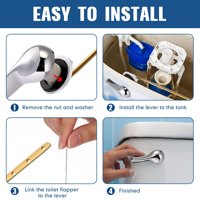 Lasnten 24 Pieces Universal Front Mount Toilet Handle Brass Finish Lever Flush Replacement Handle Parts Toilet Trip Levers for Most Front Mount