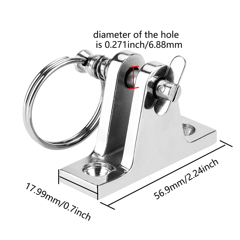 TINGZHIGO Bimini Top Deck Hinge with Quick Release pin, Bimini Top Fitting Hardware 90° Deck Hinge, 316 Stainless Steel, Installation Screws (6 Packs)