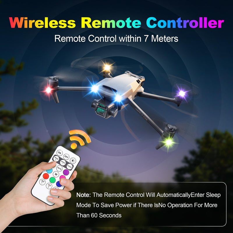 4-LED Wireless LED Strobe Lights with Remote Control, 4PCS High Brightness Wireless led Light 8 Color Waterproof Anti-Collision Warning Lights for Car Motorcycle Drone Truck Bike