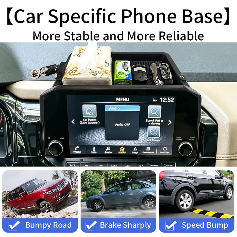 Car Phone Holder Mount for Nissan Pathfinder 2022-2025 Accessories | Magnetic Cellphone Navigation Charging Screen Stand,360°Rotation,Center Console Dashboard Storage Tray Organizer Accessory