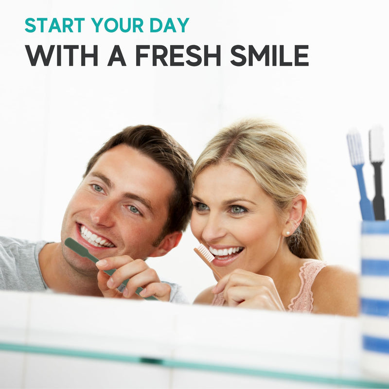 Avistar 80 Prepasted Disposable Toothbrushes Individually Wrapped - Single Use Pre Pasted Disposable Toothbrushes with Toothpaste Built in - Waterless Toothbrush for Travel, Guests, Hotel, & Camping 80 Count (Pack of 1)