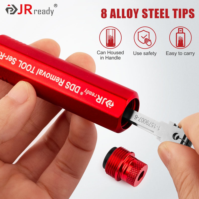 JRready ST5354 Pin Removal Tool Automotive Terminal Removal Tool Kit - for Tyco Micro Timer, JPT, MQS, MCON 1.2, Sumitomo, Yazaki Kaizen 0.64, Amp, Molex Pin Extractor, Includes 8Pcs Replacement Tips 8 IN 1 KIT