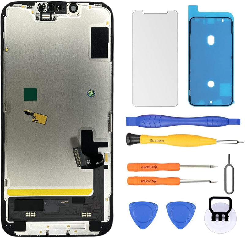 for iPhone 14 Screen Replacement 6.1" Soft OLED 3D Touch Display Assembly with Repair