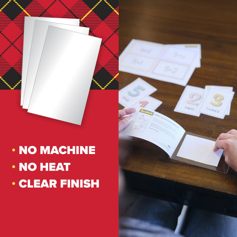 Scotch Self Seal Laminating Pouches 3 x 5 Index Card Size, 25-Pack | No Laminator Machine Needed, Great for Index Cards, Flash Cards & Test Notes