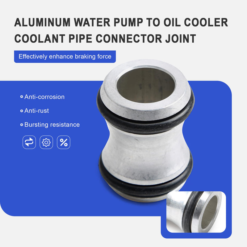 06H121131D 06H121131C Aluminum Water Pump to Oil Cooler Coolant Pipe Connector Joint Compatible with Audi A3 A4 A5 A6 A8 Q3 Q5 TT VW Golf Jetta Passat Tiguan Beetle Eos Seat Skoda
